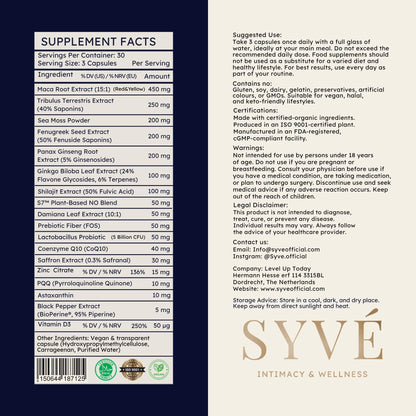 Red and yellow maca root extract in SYVÉ 18 supporting hormone harmony and natural curves