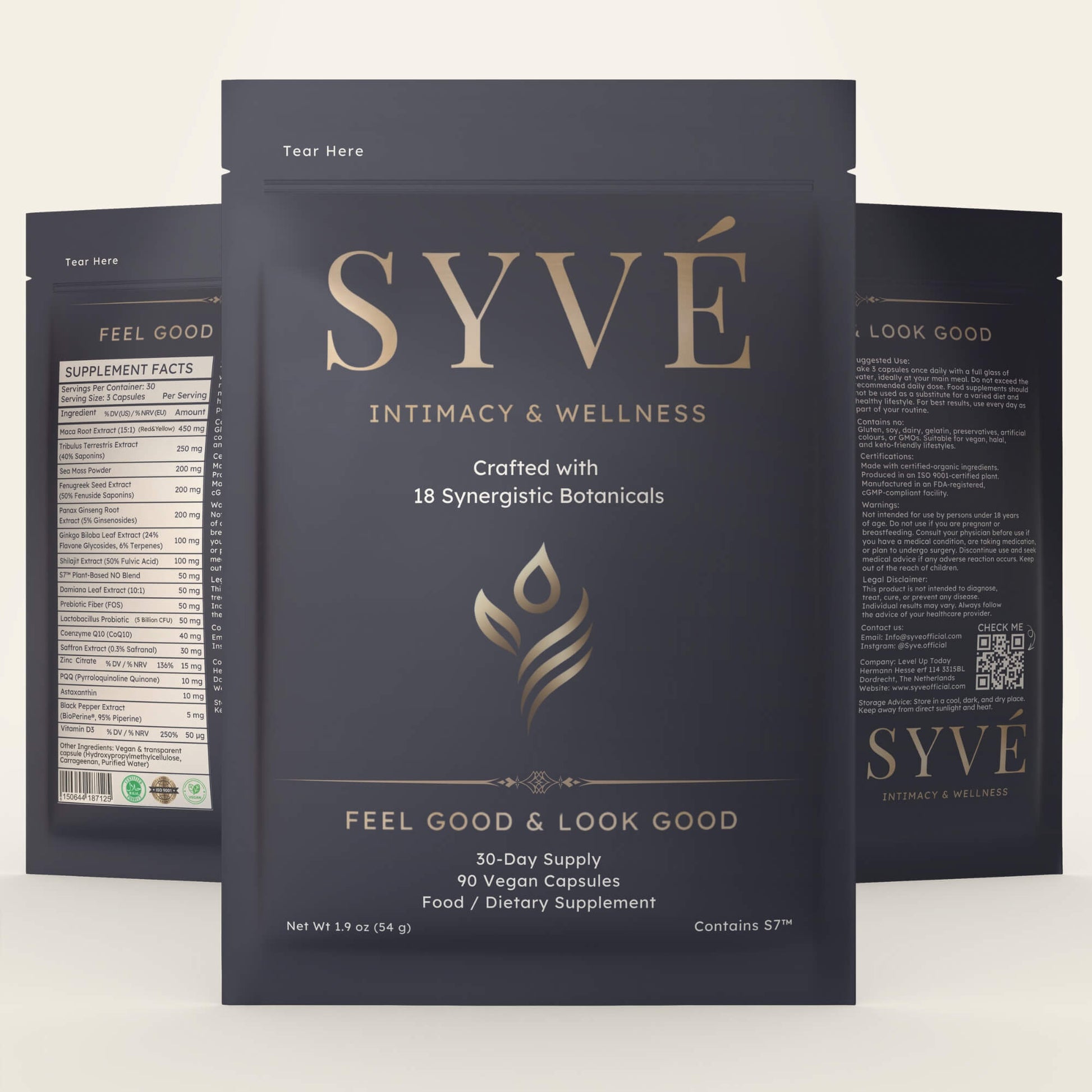 Shilajit resin and Panax ginseng adaptogens inside SYVÉ 18 for sustained energy and stress resilience