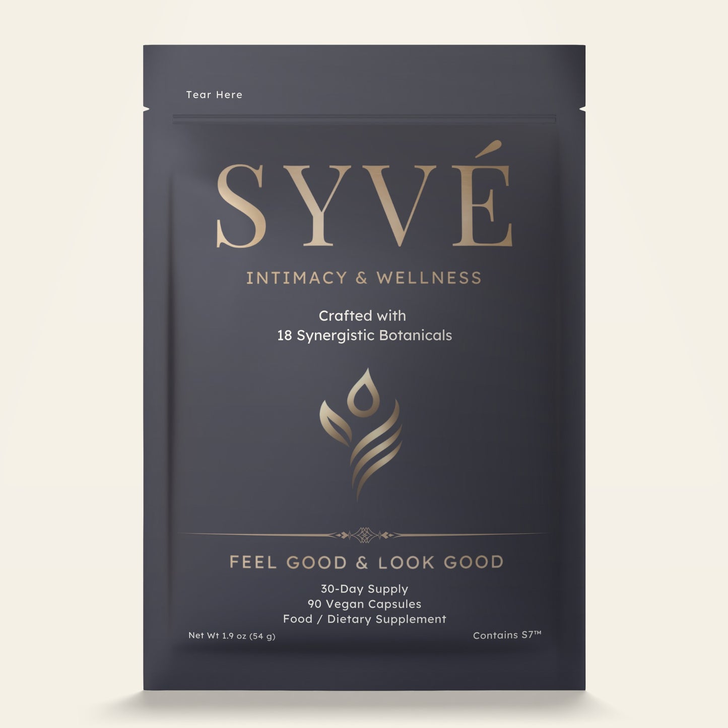SYVÉ 18 front pouch – vegan libido booster and hormone balance capsules for women and couples